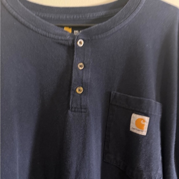 Carhartt Men's Navy Blue Henley Shirt - Picture 2 of 8